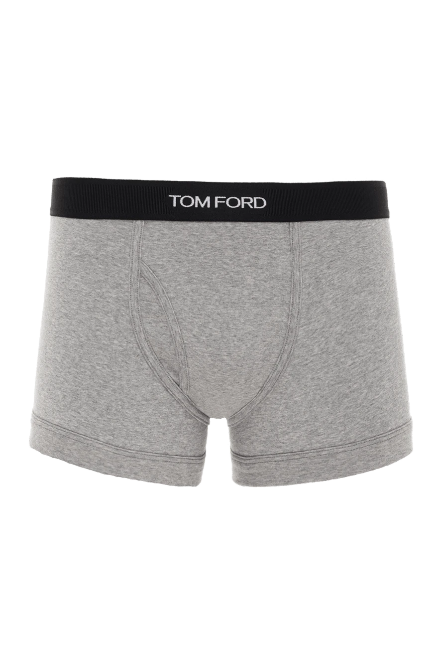 Tom Ford Men's boxers made of cotton and elastane gray - brand logo. 95% cotton, 5% elastane. Country of manufacture: Italy. Care: specialized cleaning - photo 1