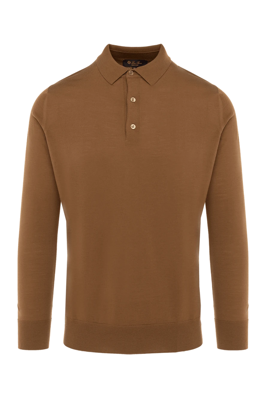 Loro Piana Polo with long sleeves made of wool for men brown - 100% wool. Closure: zipper. Country of manufacture: Italy. Care: specialized cleaning - photo 1