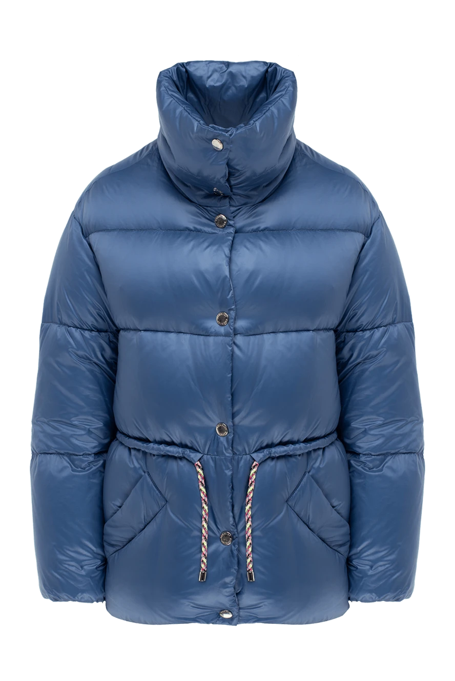 Khrisjoy Down jacket made of polyamide blue for women - 100% polyamide. zipper, buttons, drawstring. two side pockets. Country of manufacture: Italy. Care: specialized cleaning - photo 1