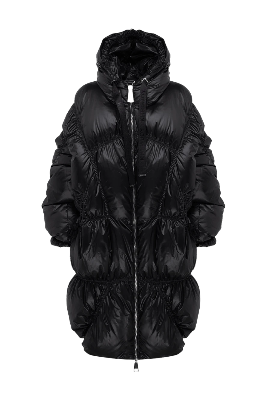 Khrisjoy Black polyester down jacket for women - zipper. hood. Pocket: two side pockets. 100% polyester. Country of manufacture: Italy. Care: specialized cleaning - photo 1