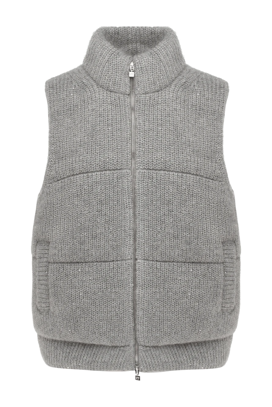 D.Exterior Women's gray vest - 24% wool, 11% mohair, 11% silk, 52% polyester, 2% cashmere. Closure: zipper. two side pockets. Country of manufacture: Italy. Care: specialized cleaning - photo 1