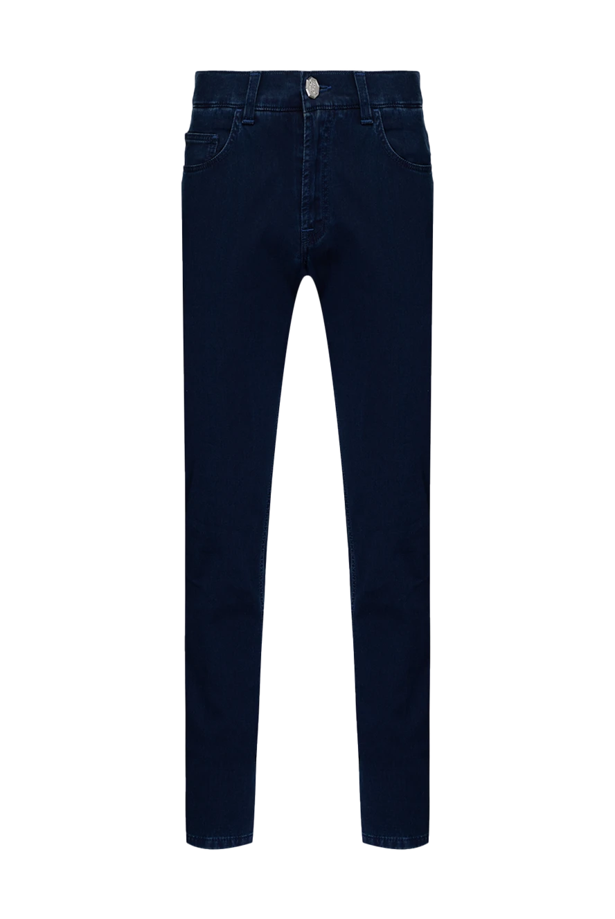 Stefano Ricci Джинсы синие мужские - лого. 70% хлопок, 28% полиэстер, 2% полиуретан. молния, пуговица. три боковые, два задние. Страна производитель: Италия. Уход: специализированная чистка - фото 1