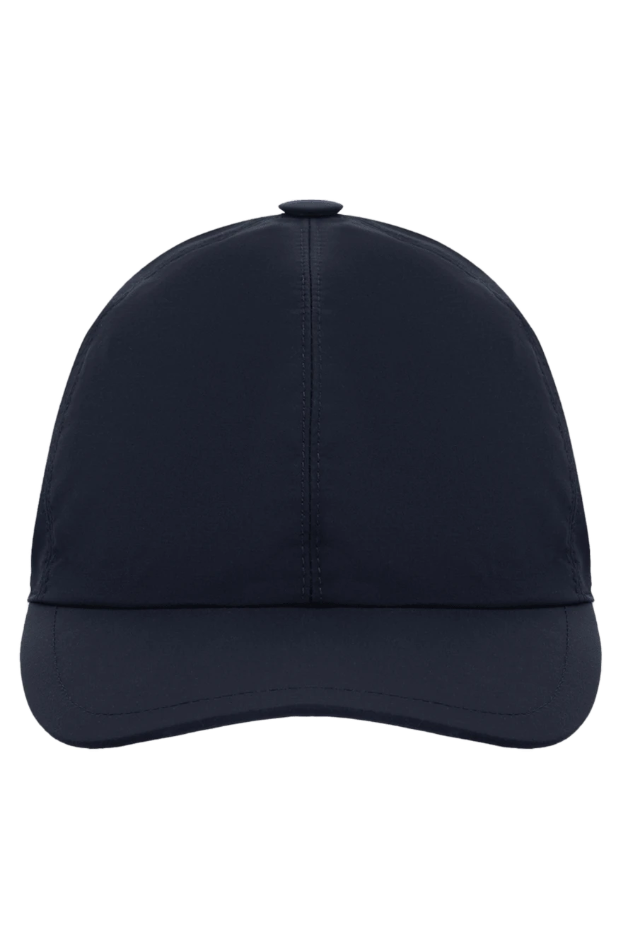 Cesare di Napoli Blue wool and polyamide cap for men - 54% wool, 46% polyamide. Country of manufacture: Italy. Care: specialized cleaning - photo 1