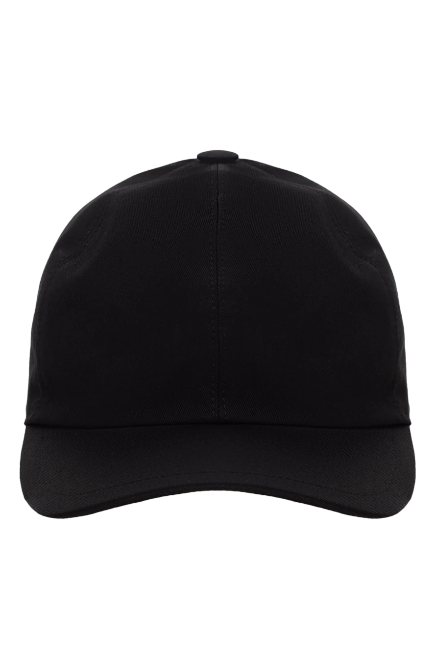 Cesare di Napoli Men's black cotton cap - logo. 100% cotton. Country of manufacture: Italy. Care: specialized cleaning - photo 1