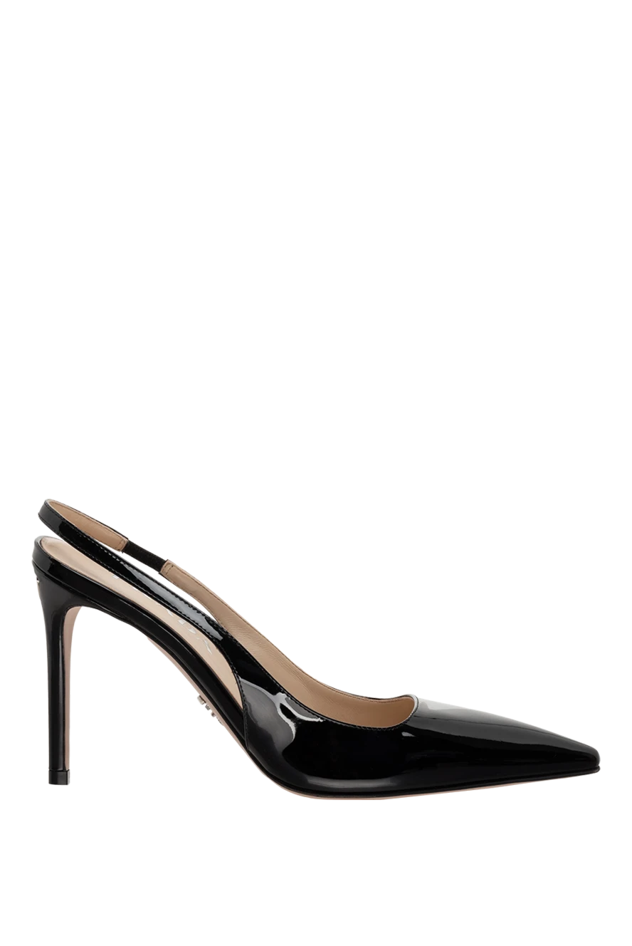 Prada Black leather shoes for women - 100% genuine leather. Heel height: 9 cm. Country of manufacture: Italy. Care: specialized cleaning - photo 1