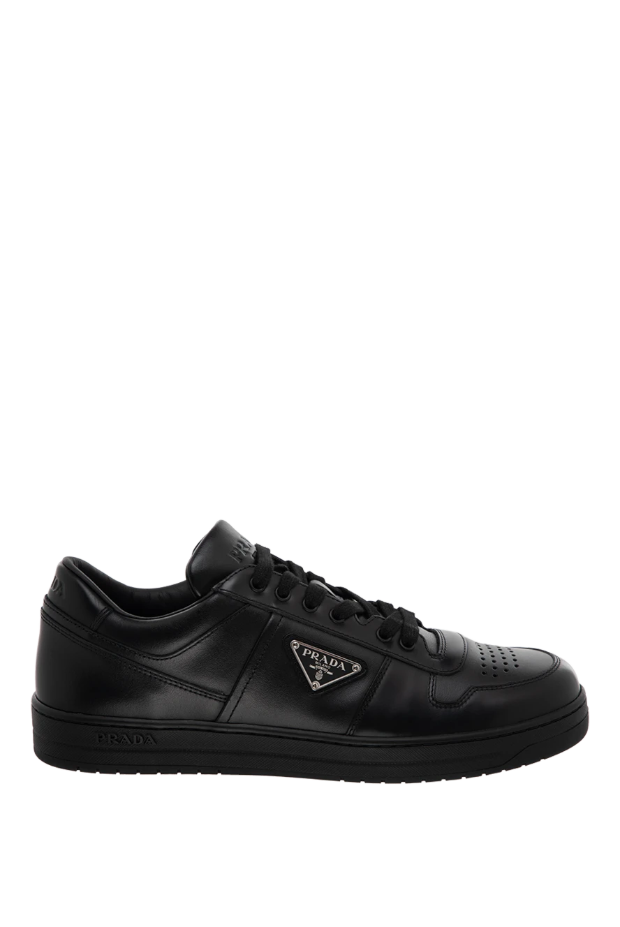 Prada Sneakers made of genuine leather black for men - perforation. 100% genuine leather. Closure: lace. Country of manufacture: Italy. Care: specialized cleaning - photo 1