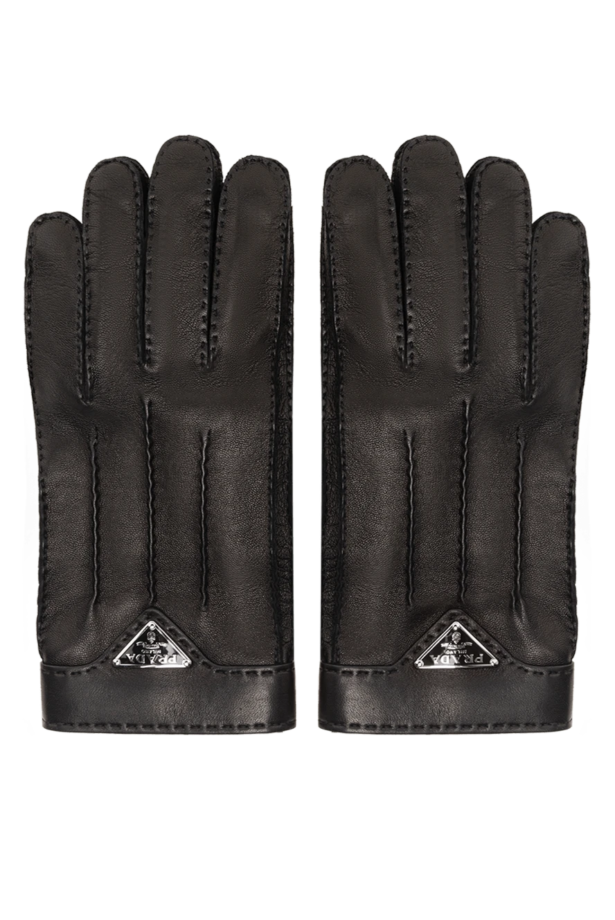 Prada Gloves made of genuine leather black for men - 100% leather. Country of manufacture: Italy. Care: specialized cleaning - photo 1