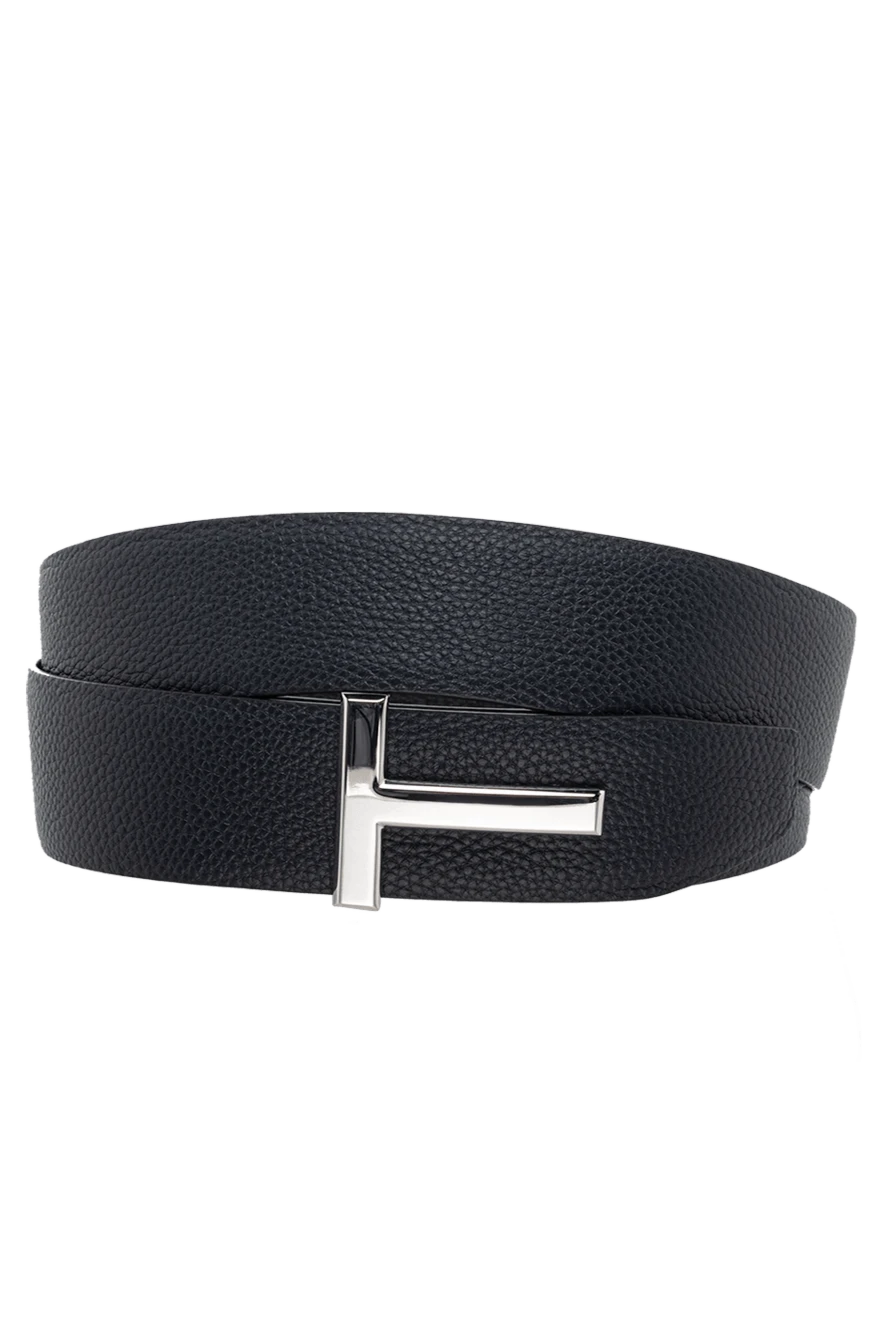 Tom Ford Genuine leather belt blue for men - 100% genuine leather. Country of manufacture: Italy. Care: specialized cleaning - photo 1