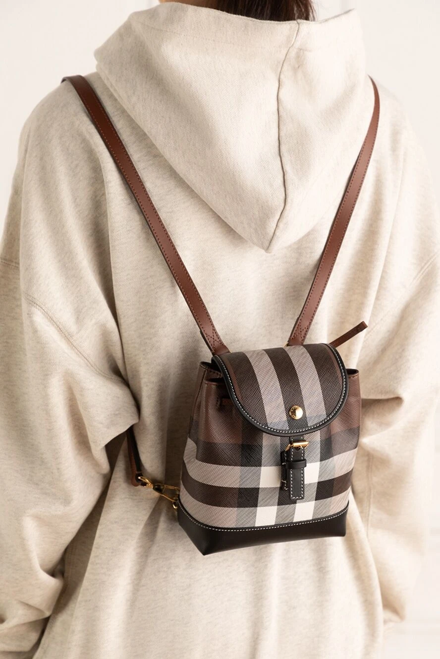 Burberry brown cotton and polyurethane backpack for women 175233 Women backpack Domino Online Store Ukraine