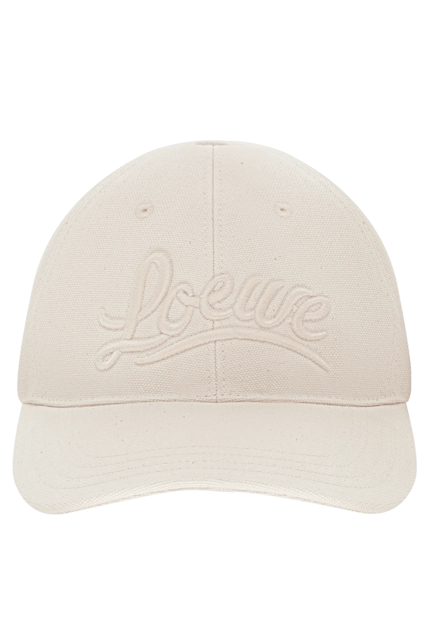 Loewe Women's white cotton cap - 100% cotton. Country of manufacture: Italy. Care: specialized cleaning - photo 1