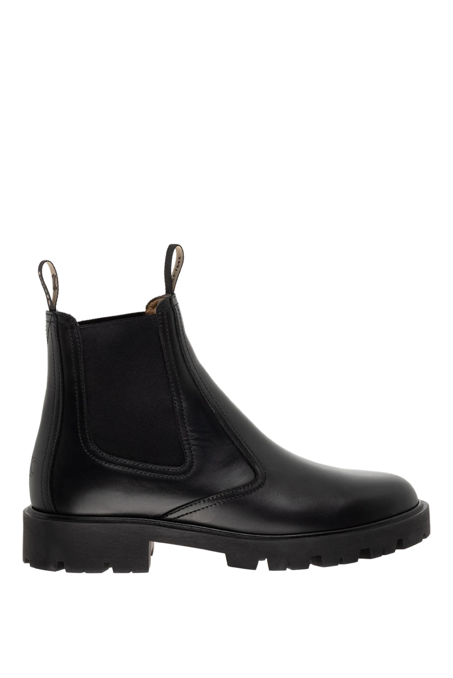 Celine Black leather boots for women - 100% genuine leather. Heel height: 3.5 centimeters. Fastener: elastic insert. Country of manufacture: Italy. Care: specialized cleaning - photo 1