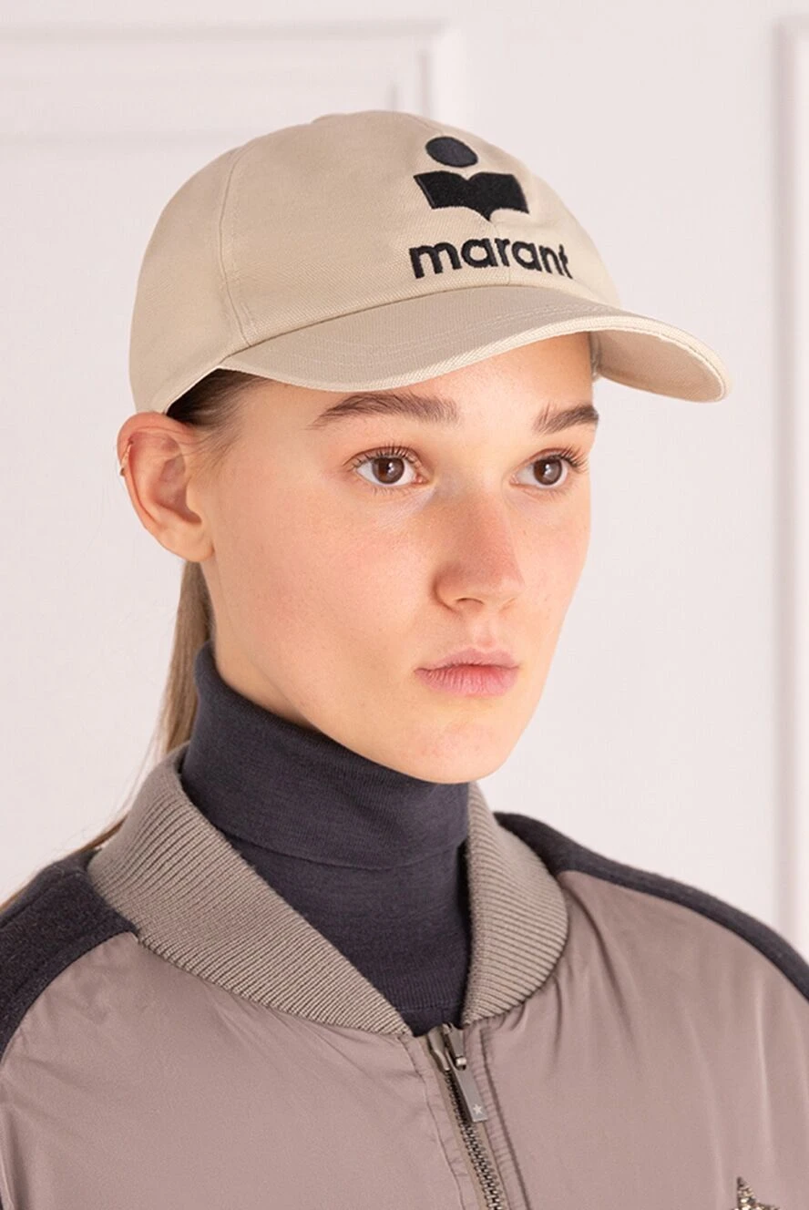 Isabel Marant women's branded baseball cap with logo beige 175308