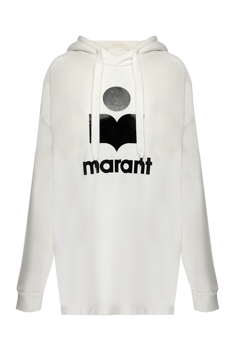 Isabel Marant Hoodie made of cotton and polyester white women's - stitched hood, logo print. 88% cotton, 12% polyester. Country of manufacture: Italy. Care: specialized cleaning - photo 1