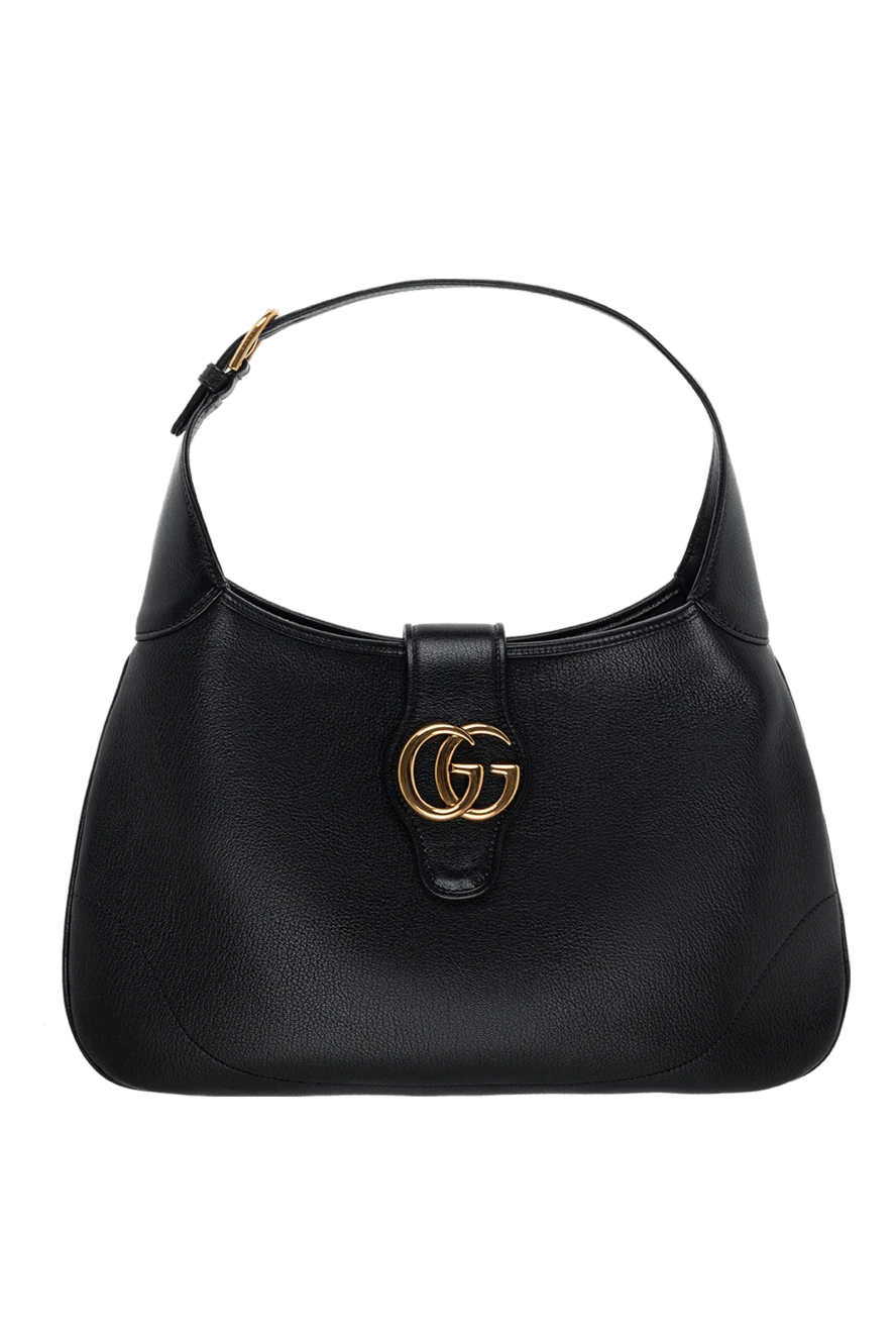 Gucci Black leather bag for women - Decoration: gold-plated logo. Fastener: magnetic button. 100% genuine leather. Country of manufacture: Italy. Care: specialized cleaning - photo 1