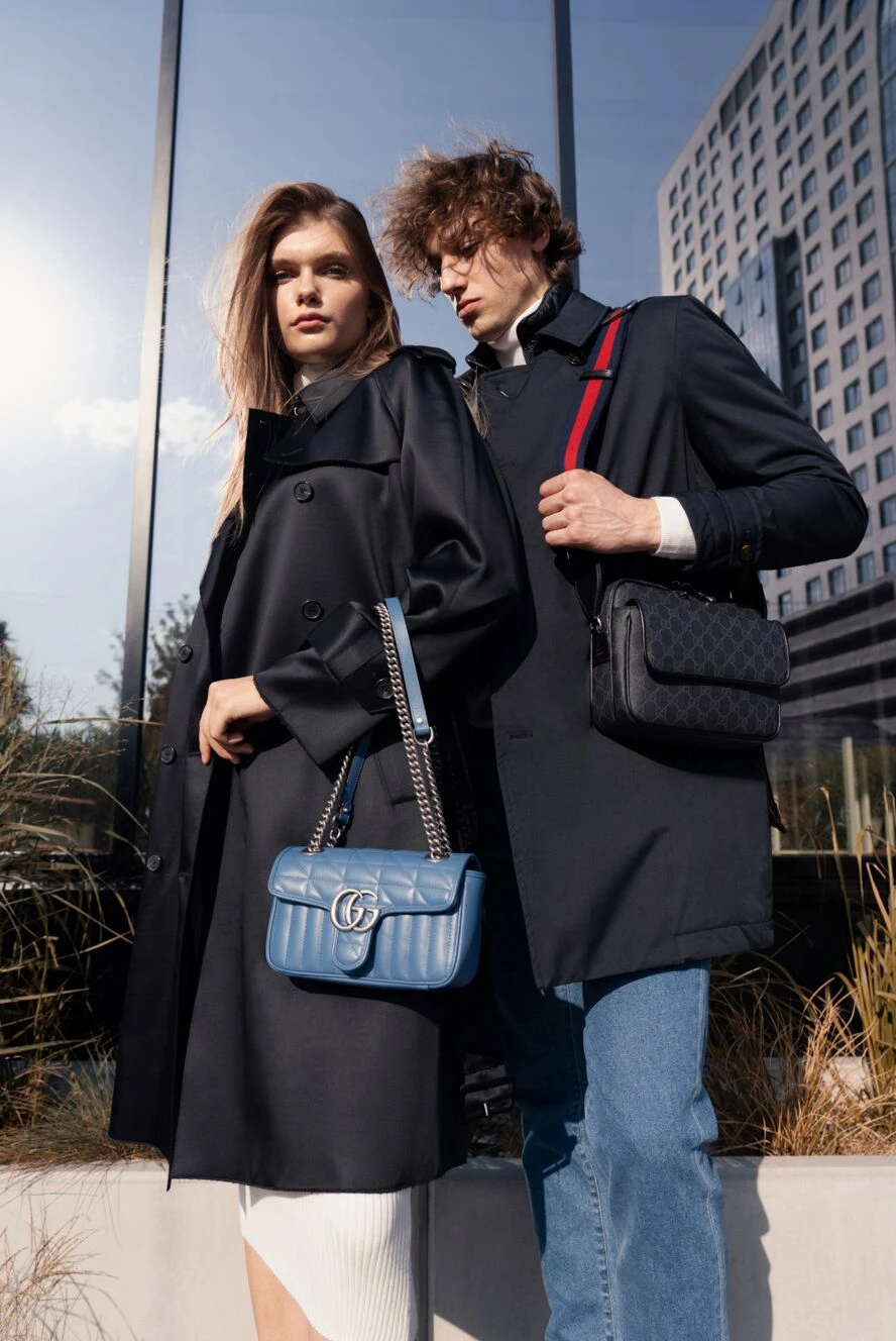 Gucci сумка из кожи синяя женская 175337 — Женские сумки в