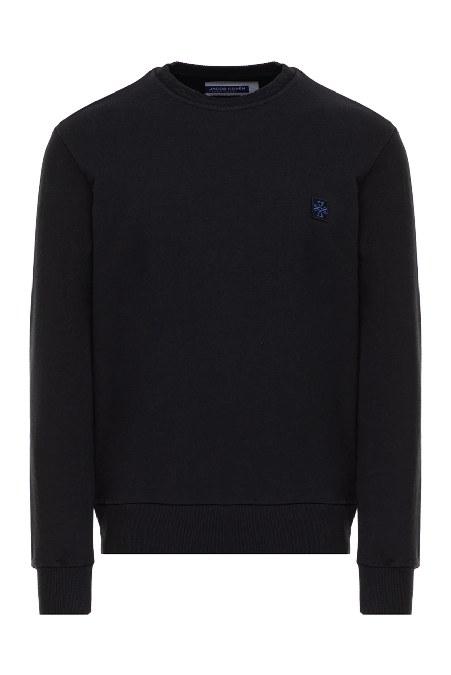 Jacob Cohen Sports sweatshirt made of cotton black for men - 100% cotton. Country of manufacture: Italy. Care: specialized cleaning - photo 1