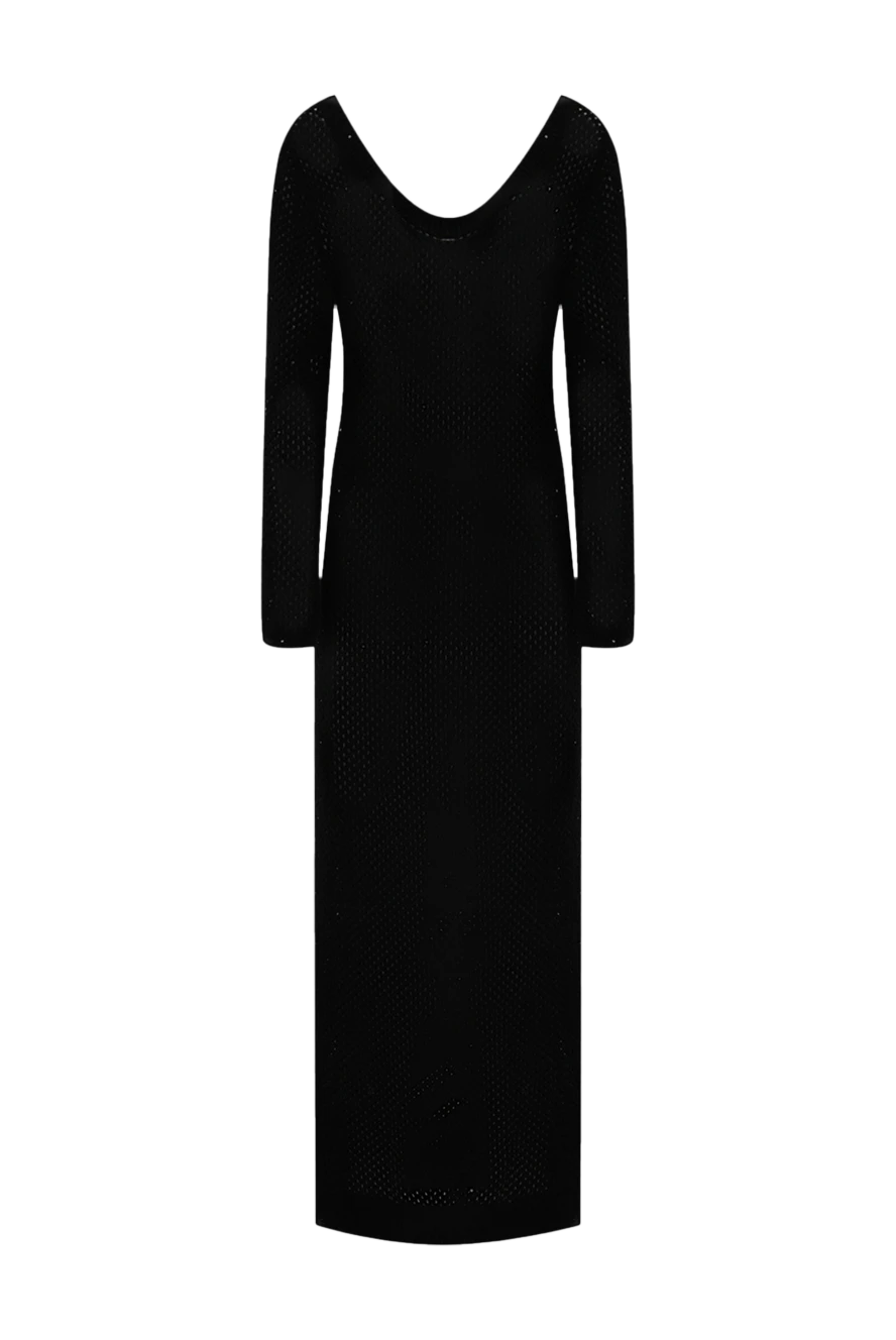 Brunello Cucinelli Black cashmere and silk dress for women - zipper. 84% cashmere, 16% silk. Country of manufacture: Italy. Care: specialized cleaning - photo 1