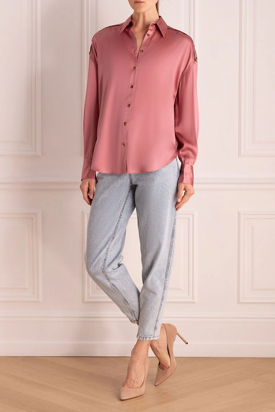 Brunello Cucinelli silk shirt pink for women 175399 — Women shirt