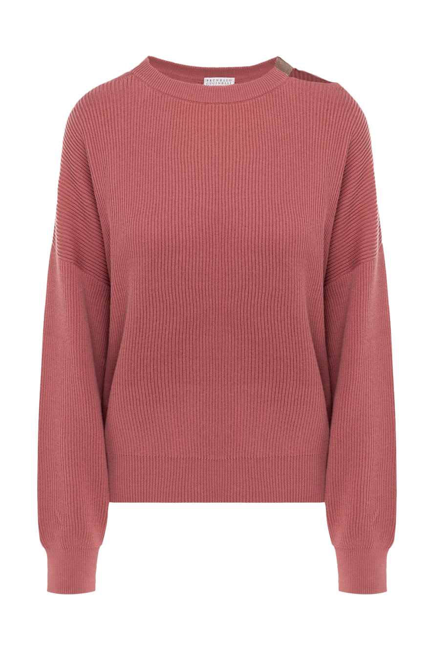 Brunello Cucinelli Джемпер из хлопка розовый женский - 100% хлопок. Страна производитель: Италия. Уход: специализированная чистка - фото 1