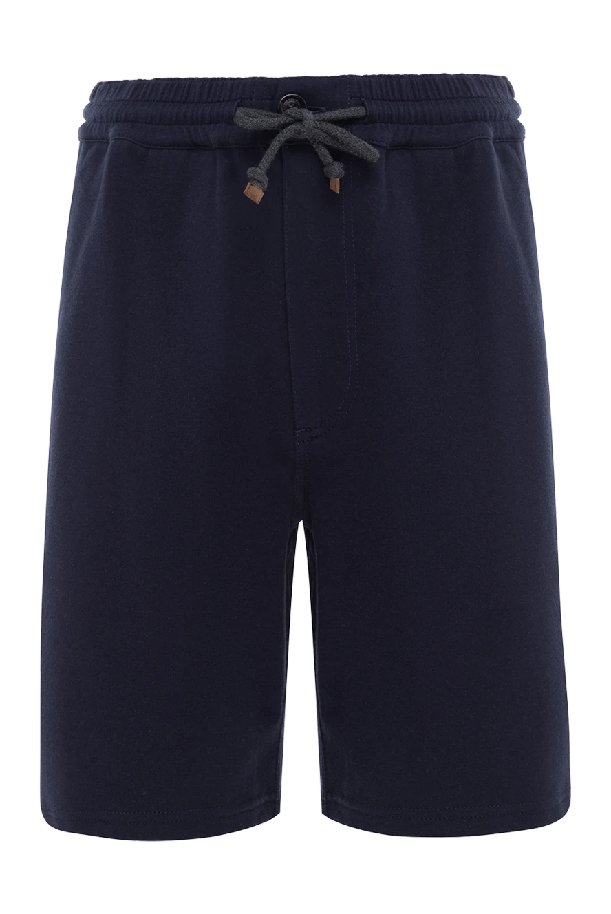 Brunello Cucinelli Blue cotton and polyamide shorts for men - 94% cotton, 6% polyamide. Country of manufacture: Italy. Care: specialized cleaning - photo 1