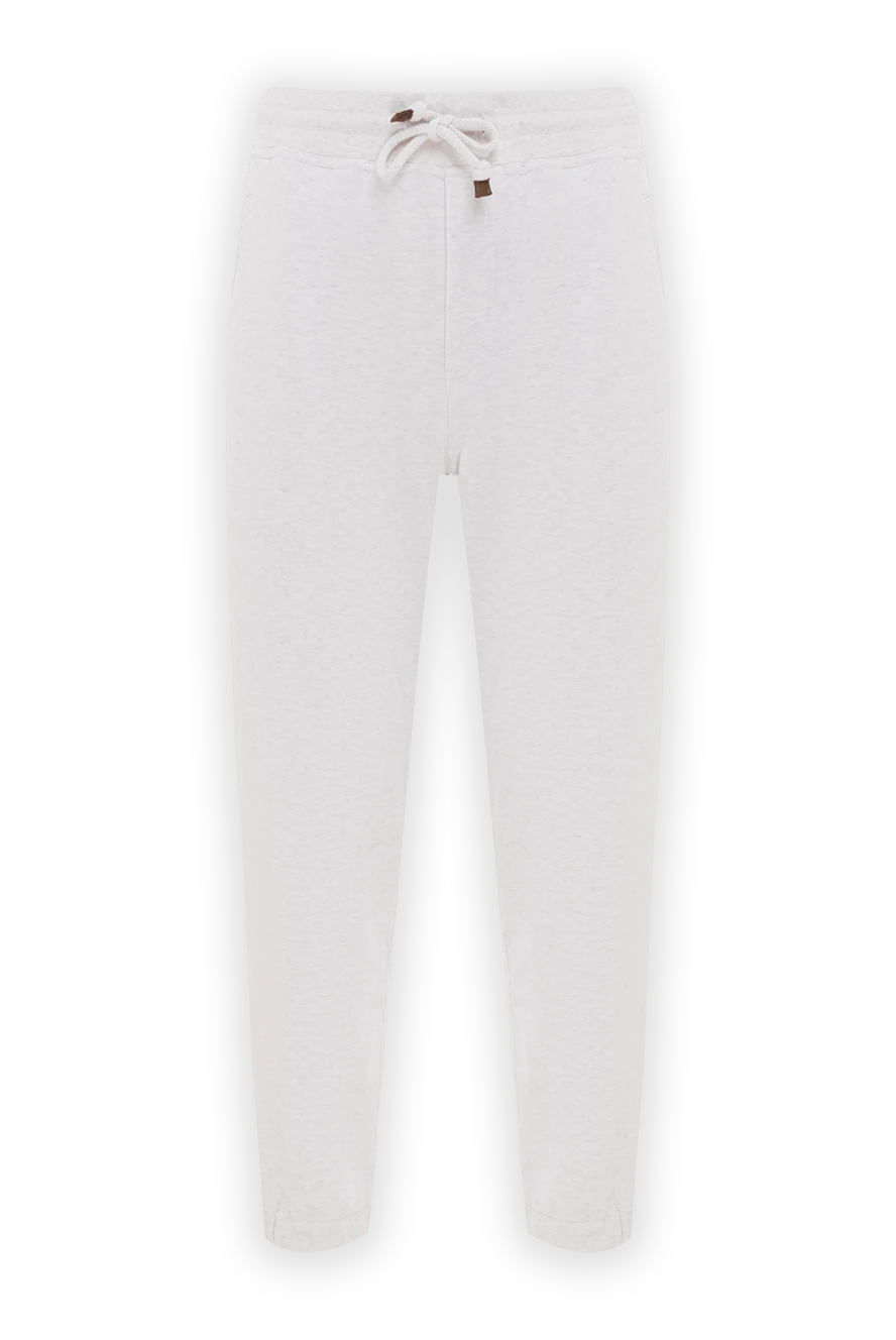 Brunello Cucinelli White cotton pants for men - 100% cotton. Country of manufacture: Italy. Care: specialized cleaning - photo 1