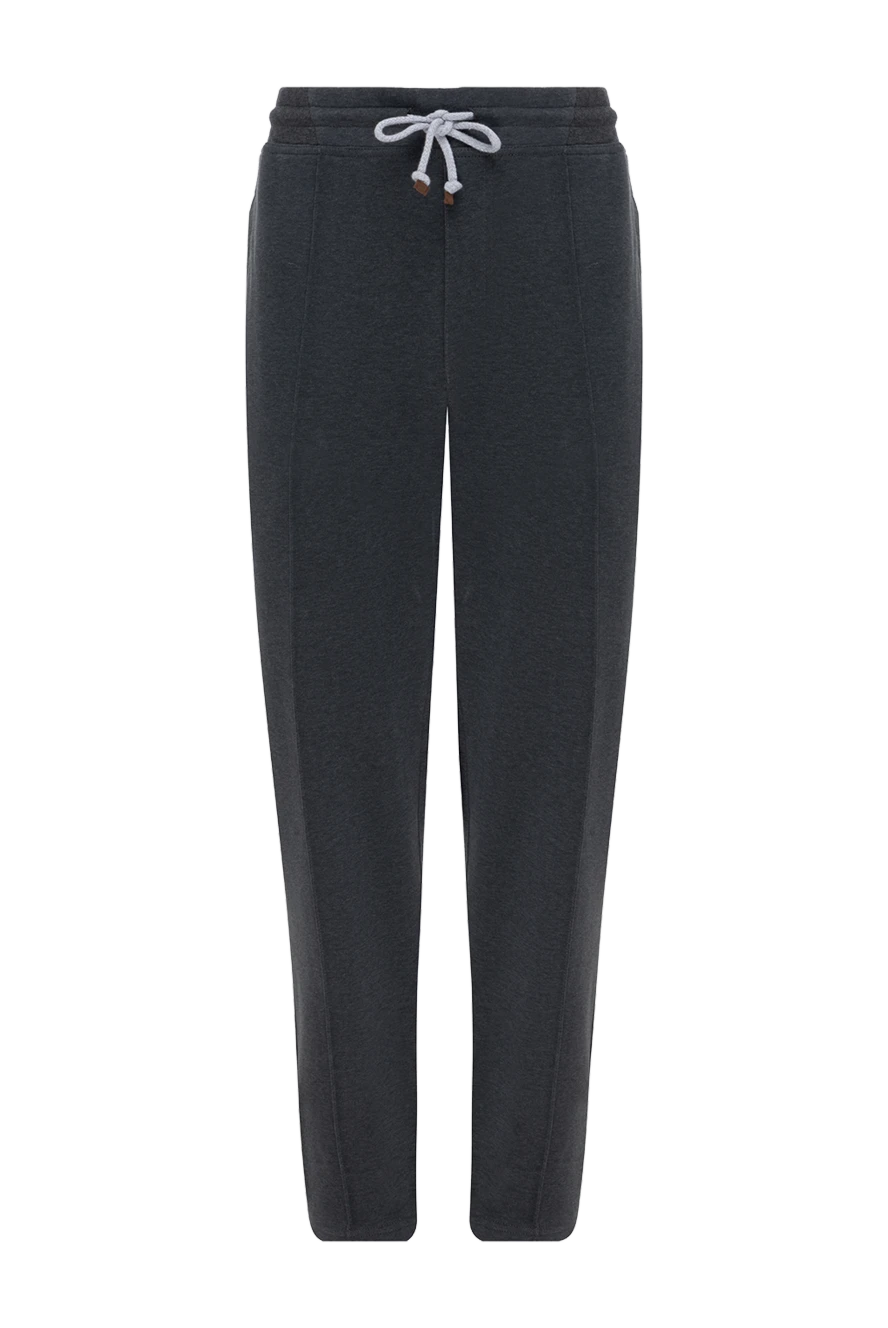 Brunello Cucinelli Брюки из хлопка серые мужские - 100% хлопок. Страна производитель: Италия. Уход: специализированная чистка - фото 1