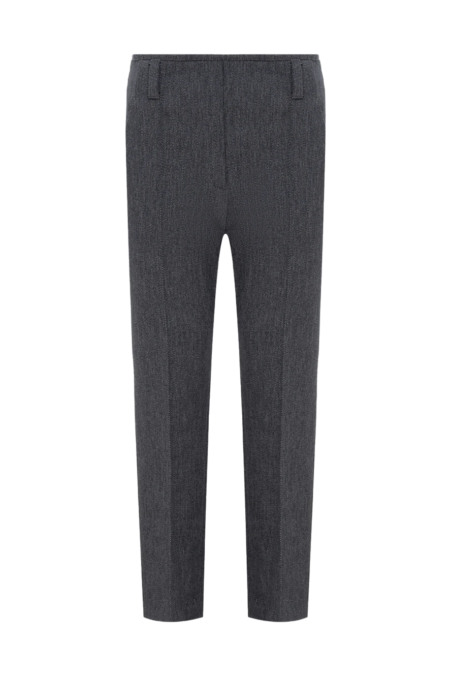 Brunello Cucinelli Gray pants for women - two pockets. 64% cotton, 27% wool, 9% polyamide. elastic belt. Country of manufacture: Italy. Care: specialized cleaning - photo 1