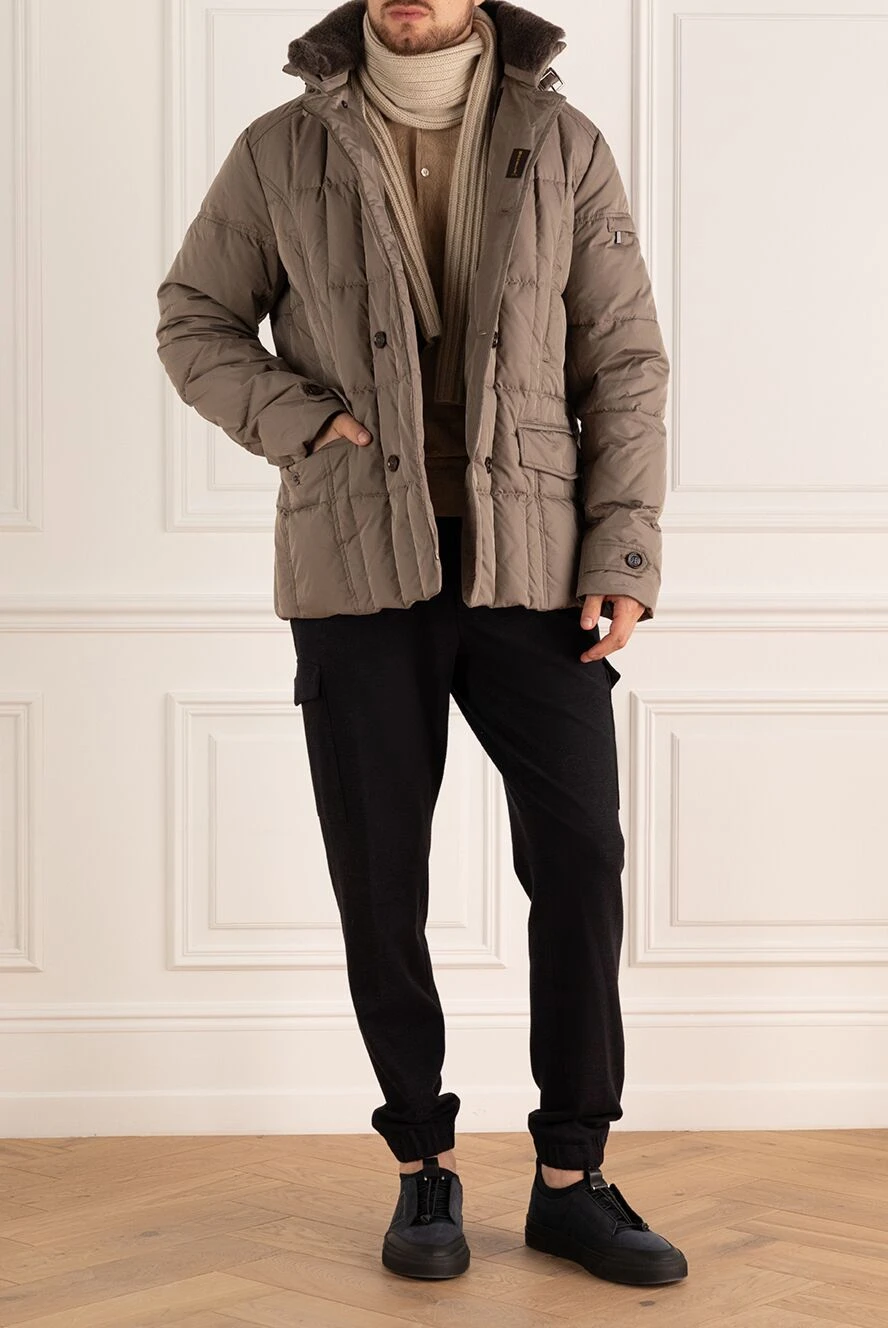 Moorer down jacket made of polyester beige for men 175523