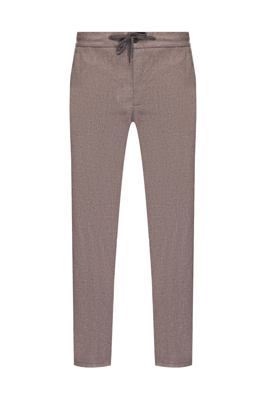 Cesare di Napoli Men's beige trousers - 90% wool, 8% cashmere, 2% elastane. Country of manufacture: Italy. Care: specialized cleaning - photo 1