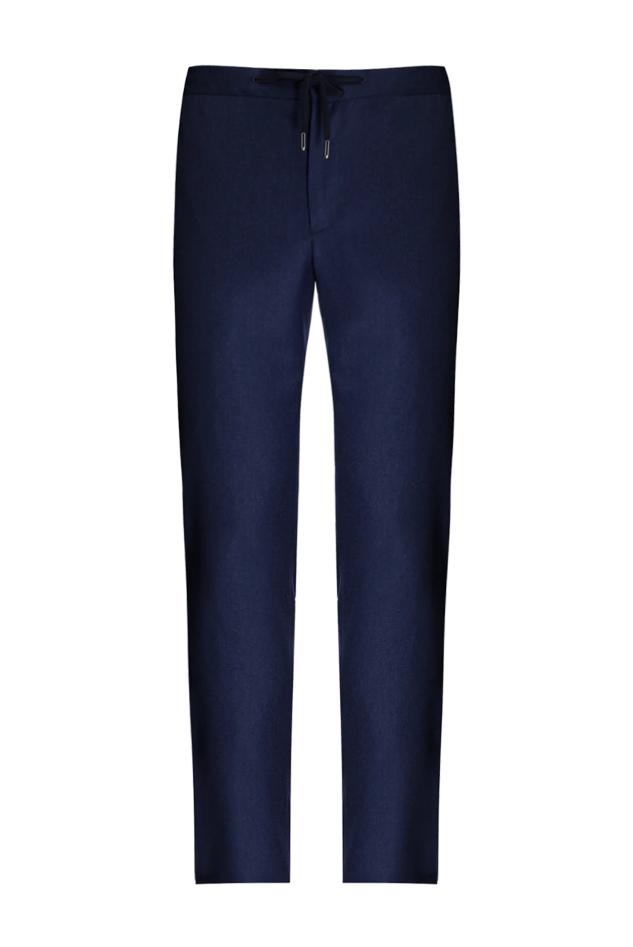 Cesare di Napoli Men's blue wool and cashmere trousers - 90% wool, 10% cashmere. Country of manufacture: Italy. Care: specialized cleaning - photo 1