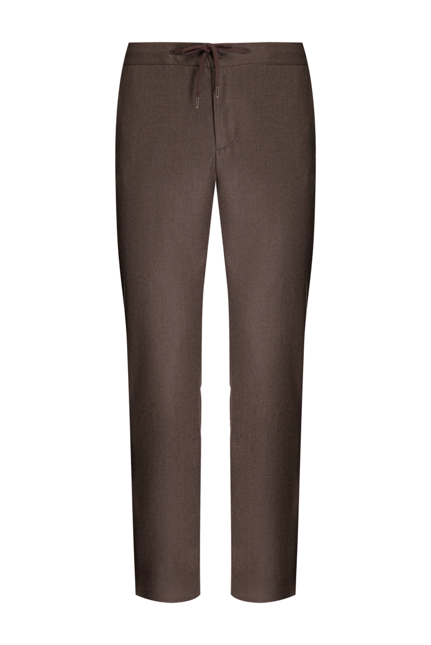 Cesare di Napoli Brown woolen pants for men - 100% wool. Country of manufacture: Italy. Care: specialized cleaning - photo 1