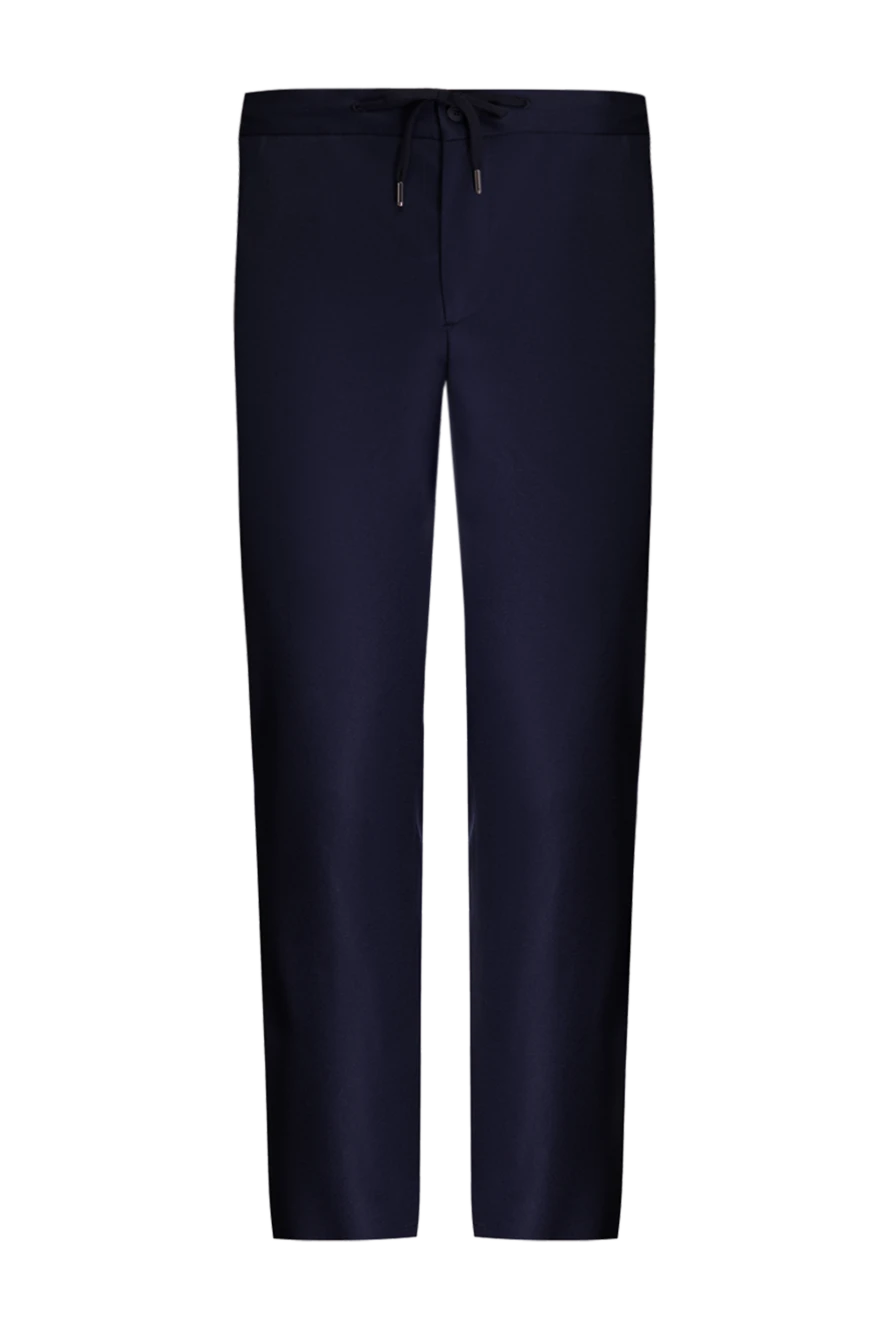 Cesare di Napoli Men's blue wool and cashmere trousers - 90% wool, 10% cashmere. Country of manufacture: Italy. Care: specialized cleaning - photo 1