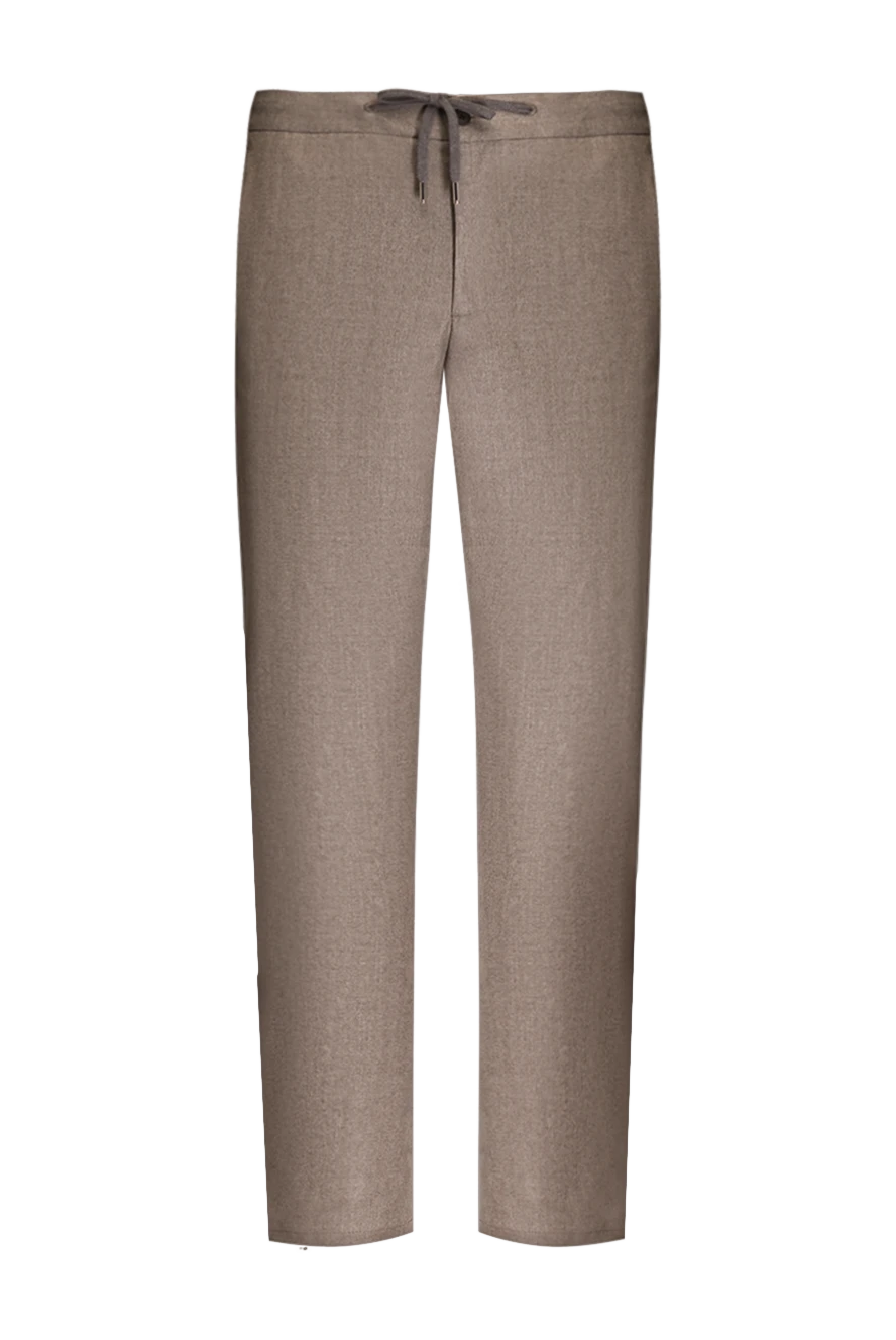 Cesare di Napoli Men's beige wool trousers - 100% wool. Country of manufacture: Italy. Care: specialized cleaning - photo 1