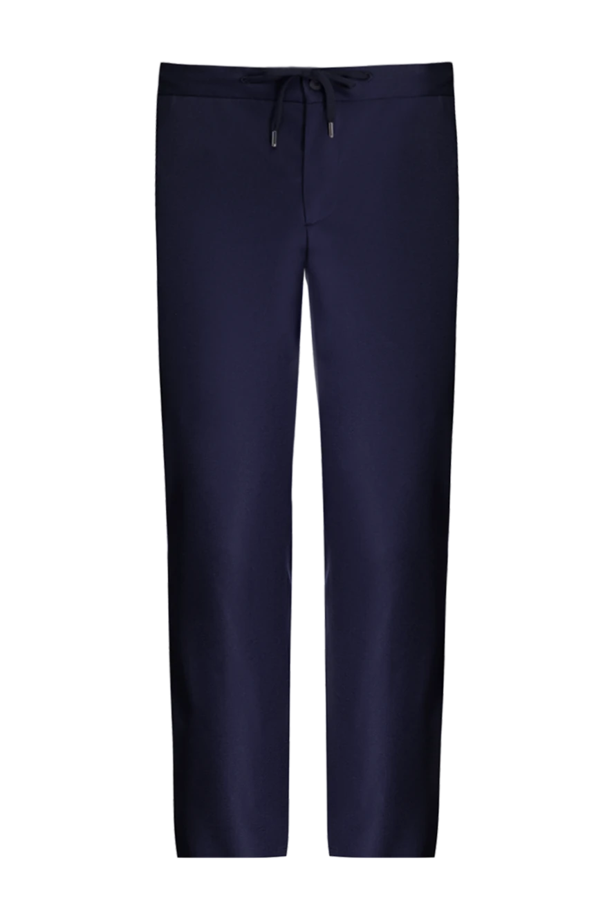 Cesare di Napoli Blue wool and cashmere pants for men - 90% wool, 10% cashmere. Country of manufacture: Italy. Care: specialized cleaning - photo 1