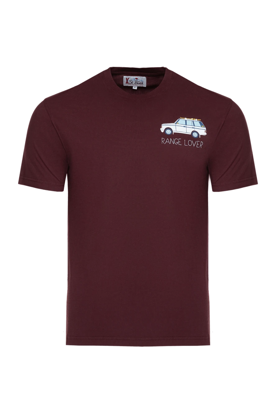 MC2 Saint Barth Men's burgundy cotton T-shirt - Composition: 100% cotton. Country of manufacture: Italy. Care: specialized cleaning - photo 1