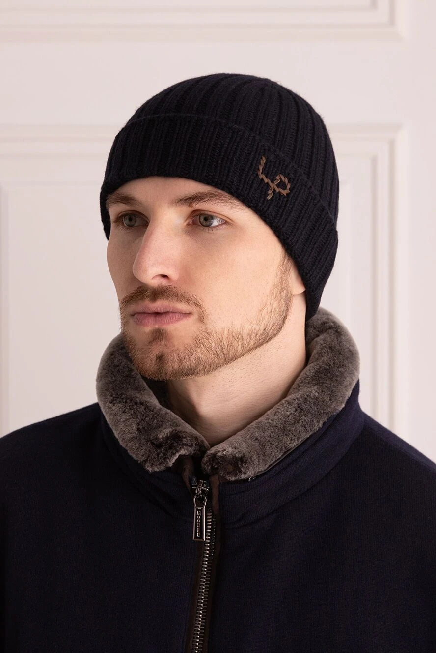 Loro Piana blue cashmere hat for men 175742 — Men a cap | Domino