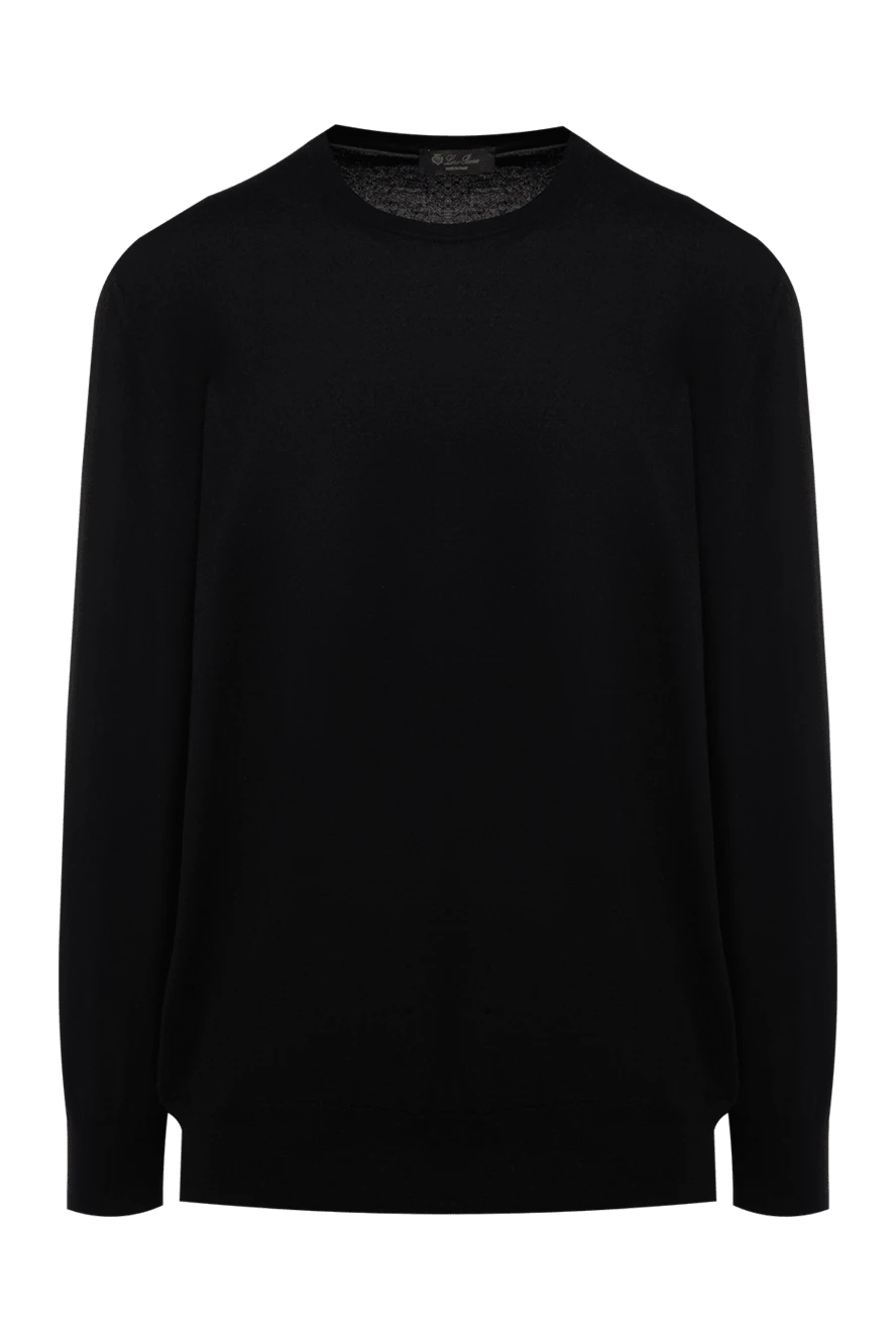 Loro Piana Long sleeve cashmere jumper for men black - 100% cashmere. Country of manufacture: Italy. Care: specialized cleaning - photo 1