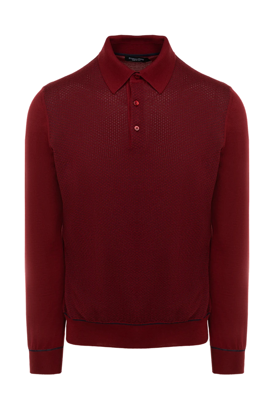 Stefano Ricci Поло з довгим рукавом з кашеміру та шовку чоловіче червоне - 70% кашемір, 30% шовк. Країна виробник: Італія. Догляд: спеціалізоване чищення - фото 1