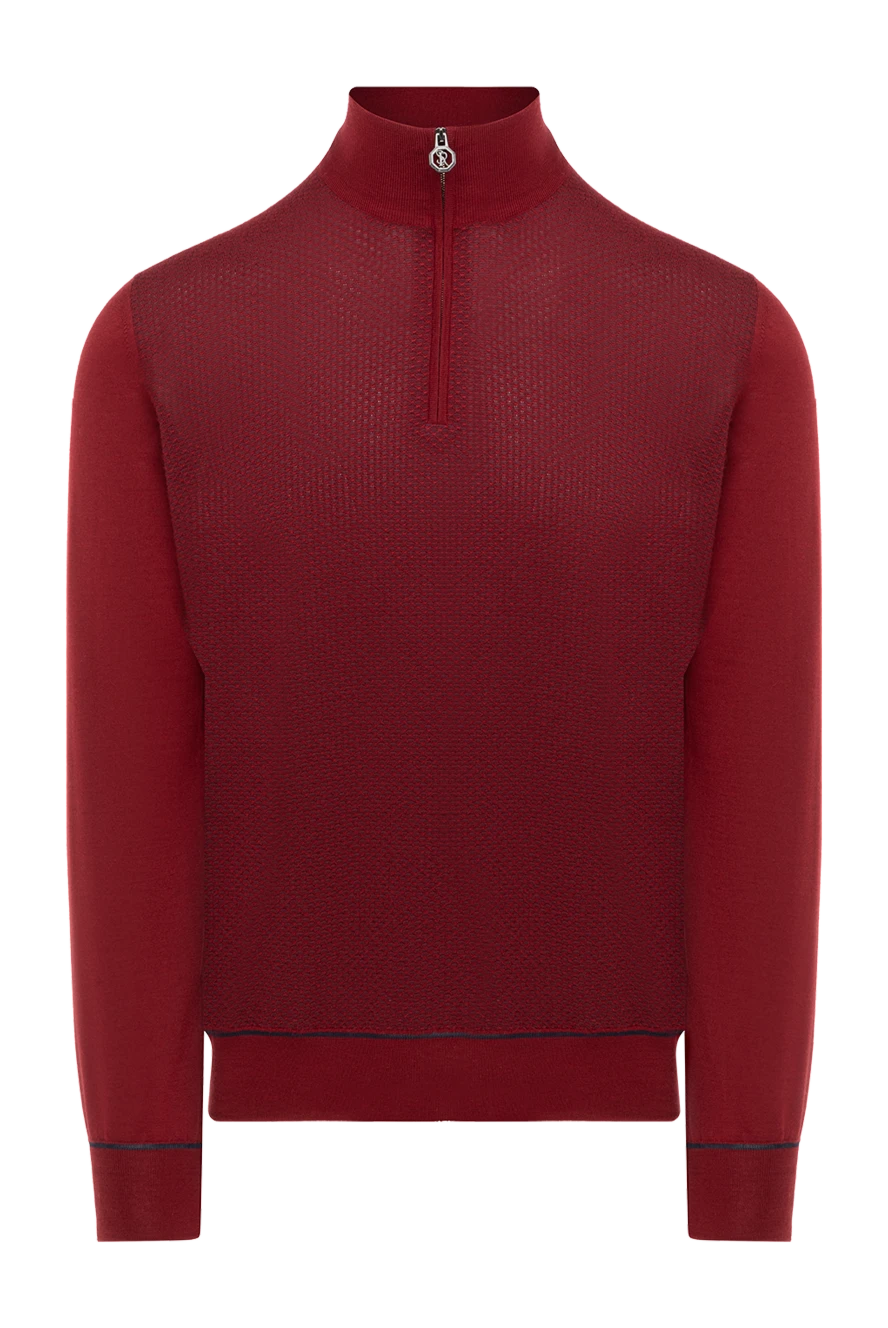 Stefano Ricci Тройер з кашеміру та шовку чоловічий червоний з логотипом. - 70% кашемір, 30% шовк. блискавка. Країна виробник: Італія. Догляд: спеціалізоване чищення - фото 1