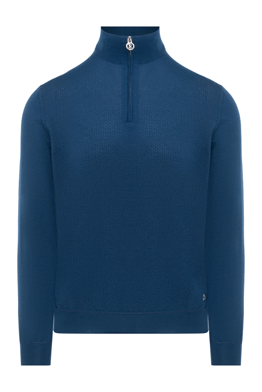 Stefano Ricci Тройер із тонкої вовни з фактурним візерунком чоловічий синій - 70% кашемір, 30% шовк. блискавка. Країна виробник: Італія. Догляд: спеціалізоване чищення - фото 1