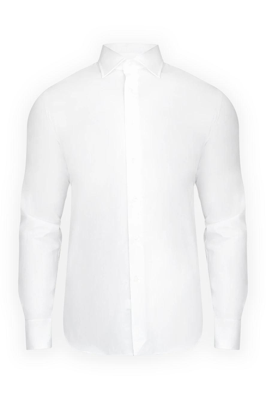 Alessandro Gherardi Men's shirt made of white cotton - 100% cotton. Closure: buttons. Country of manufacture: Italy. Care: specialized cleaning - photo 1