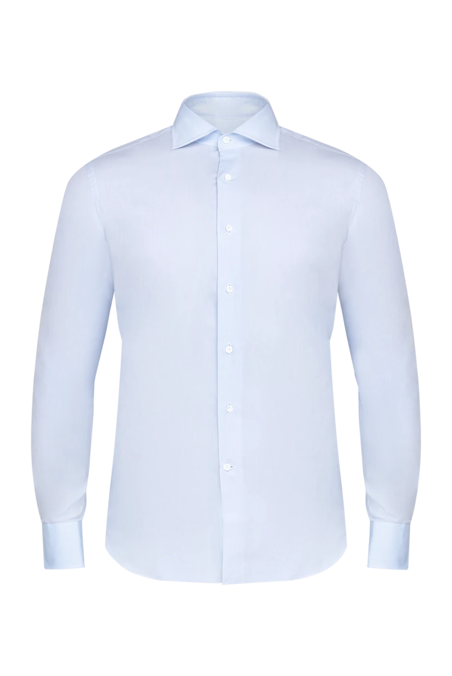 Alessandro Gherardi Men's cotton shirt blue - 100% cotton. Closure: buttons. Country of manufacture: Italy. Care: specialized cleaning - photo 1