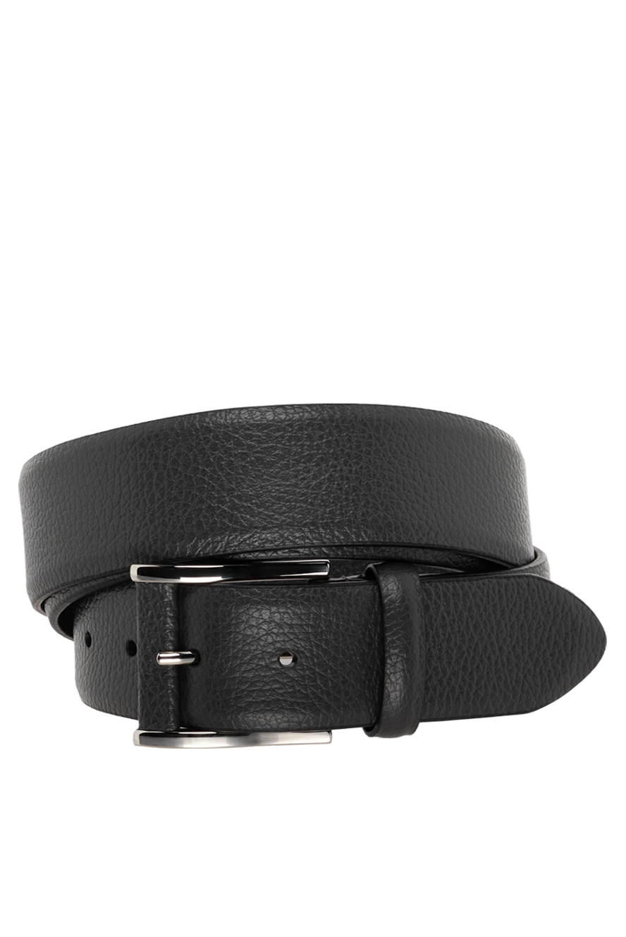 Cesare di Napoli Men's leather belt gray - Composition: 100% genuine leather. Country of manufacture: Italy. Care: specialized cleaning - photo 1