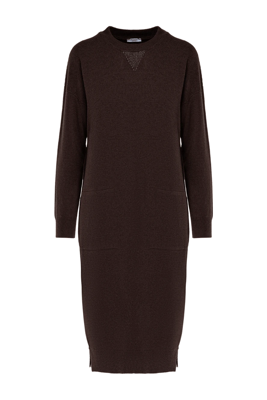 Peserico Brown dress for women - 70% wool, 20% silk, 10% cashmere. Country of manufacture: Italy. Care: specialized cleaning - photo 1