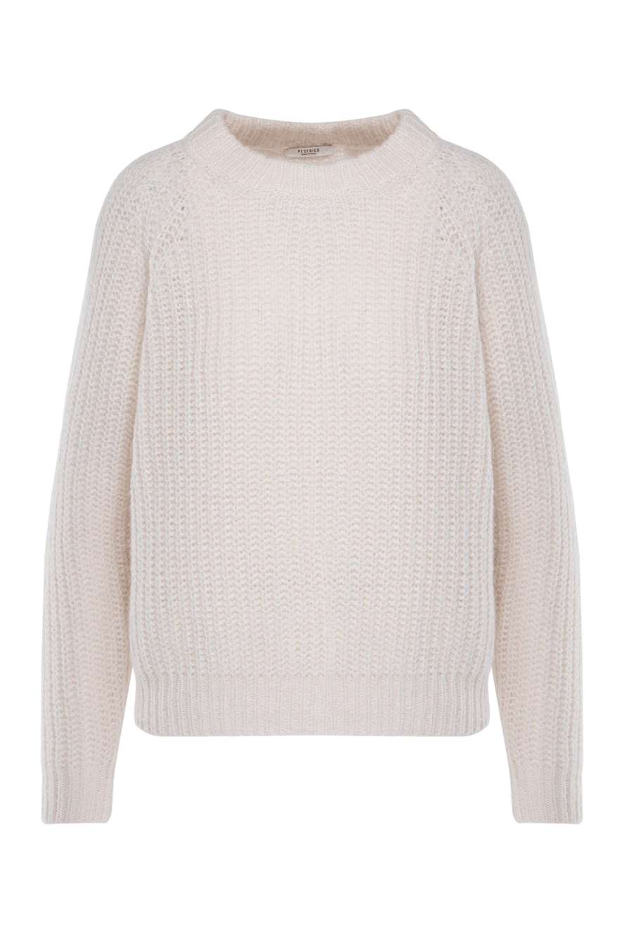 Peserico Beige jumper for women - textured knitwear. 65% alpaca, 28% nylon, 7% wool. Country of manufacture: Italy. Care: specialized cleaning - photo 1