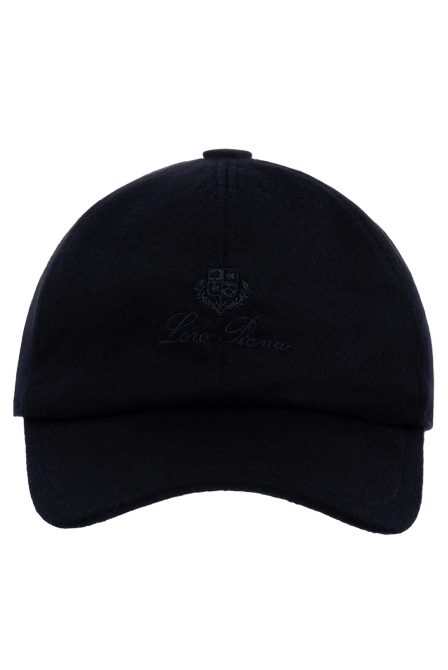 Loro Piana Blue cashmere cap for men - logo. 100% cashmere. Country of manufacture: Italy. Care: specialized cleaning - photo 1