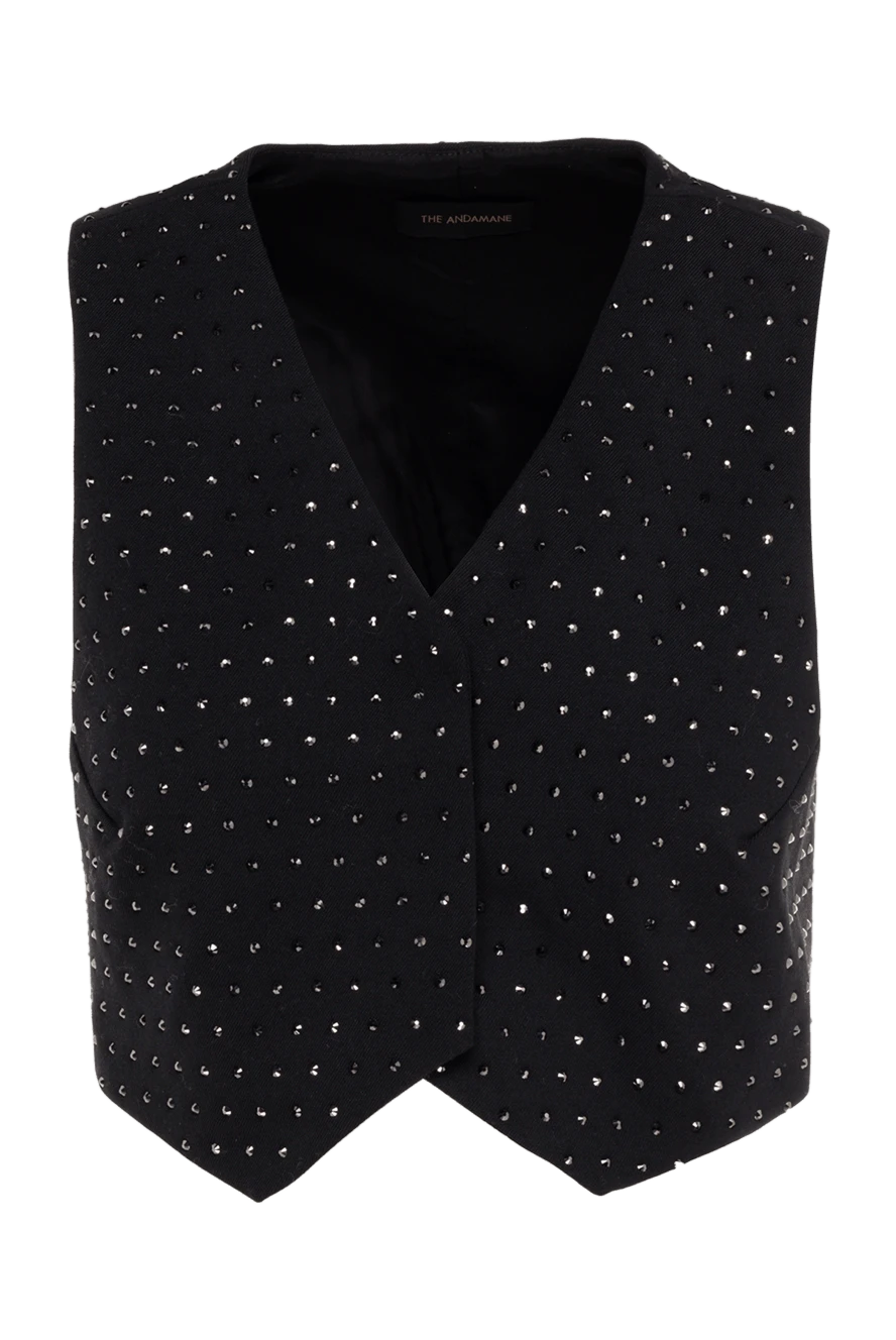 The Andamane Black suit vest for women - 68% polyester, 29% viscose, 3% elastane. four pockets. buttons, belt. Country of manufacture: Italy. Care: specialized cleaning - photo 1