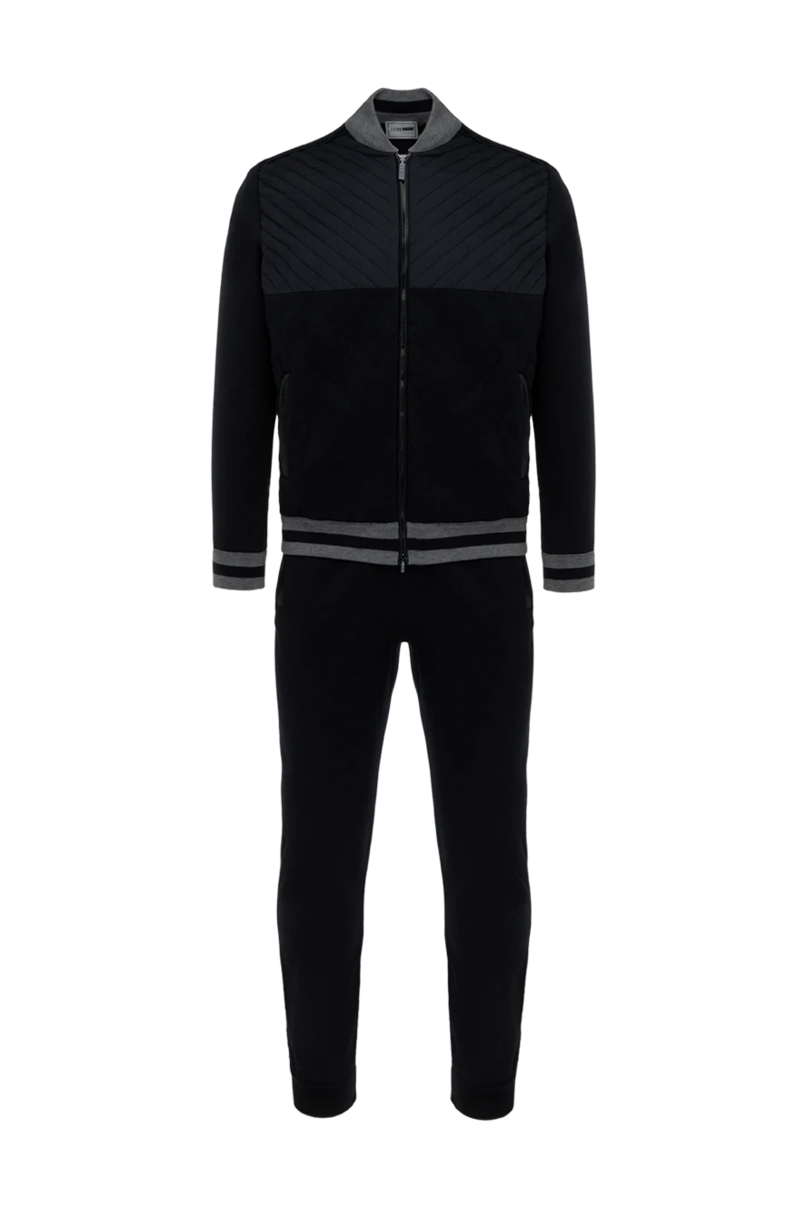 Zilli Black men's walking suit - stripes on cuffs. 45% wool, 32% viscose, 23% silk. Closure: zipper. side welt. Country of manufacture: Italy. Care: specialized cleaning - photo 1