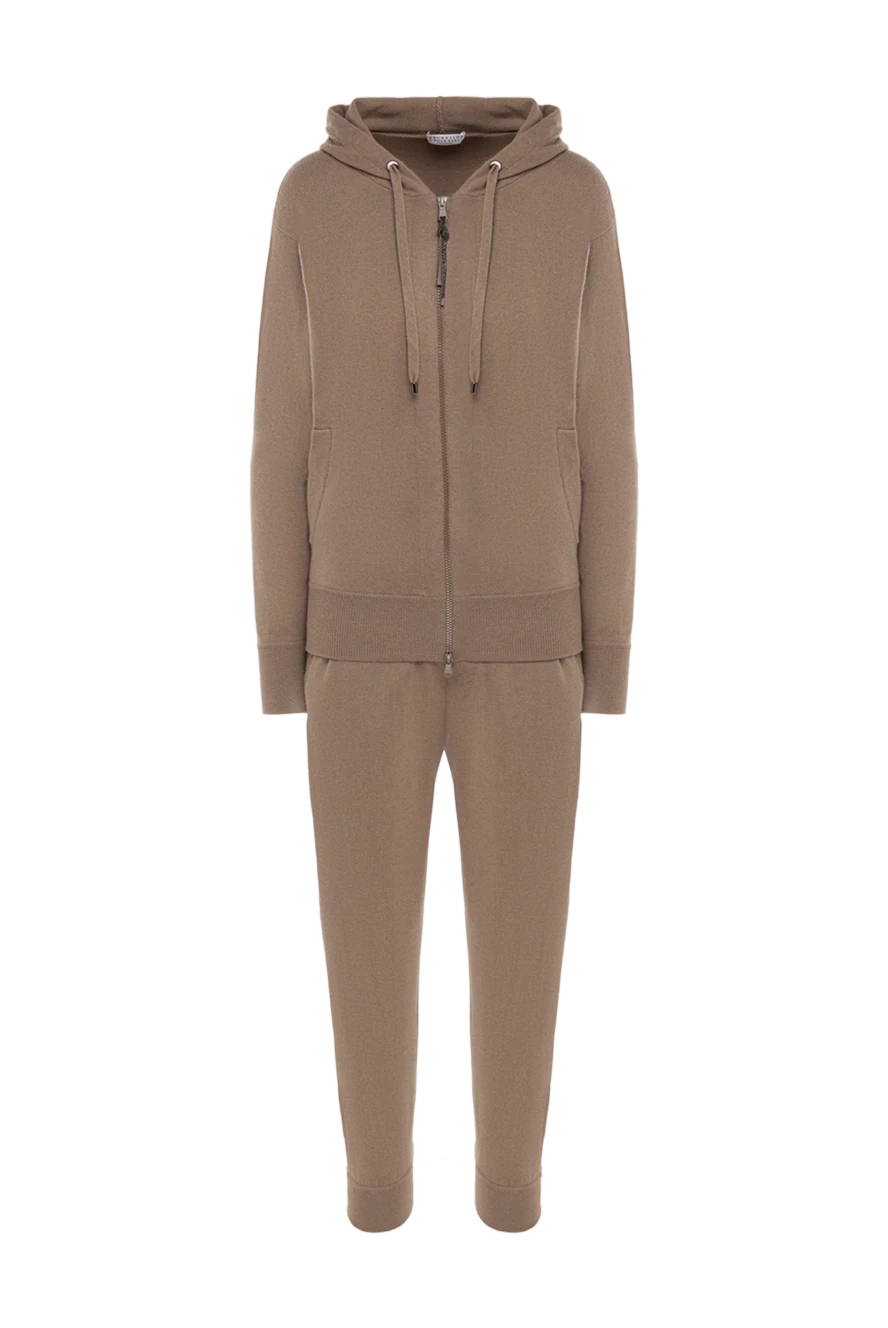 Brunello Cucinelli Прогулянковий костюм з кашеміру бежевий жіночий - капюшон. чотири кишені. 100% кашемір. блискавка, куліска. Країна виробник: Італія. Догляд: спеціалізоване чищення - фото 1
