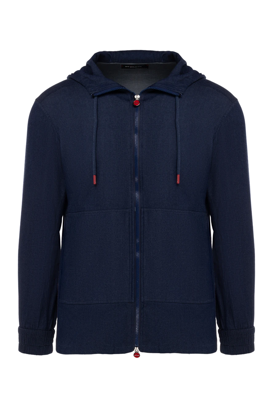 Kiton Sports sweatshirt made of cotton and elastane blue for men - 96% cotton, 4% elastane. Country of manufacture: Italy. Care: specialized cleaning - photo 1